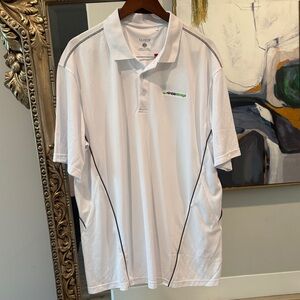 Men's White Polo with Black Accents and Subtle Embroidered Logo-NimbleStorage